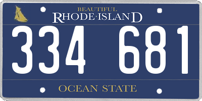 RI license plate 334681