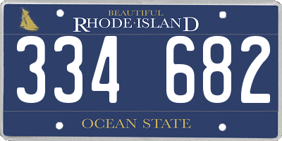 RI license plate 334682