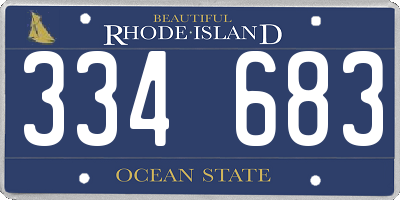RI license plate 334683