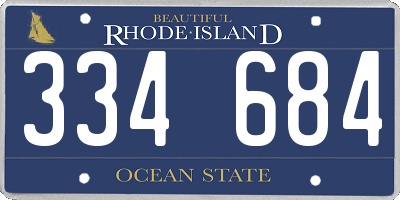 RI license plate 334684