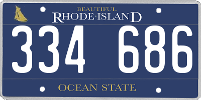 RI license plate 334686