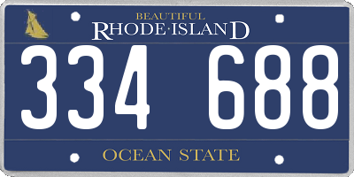 RI license plate 334688