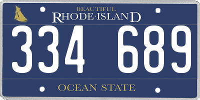 RI license plate 334689