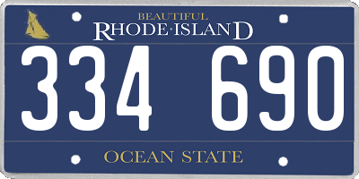 RI license plate 334690