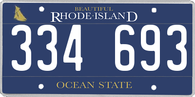 RI license plate 334693