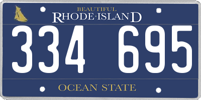 RI license plate 334695