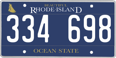 RI license plate 334698