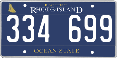 RI license plate 334699