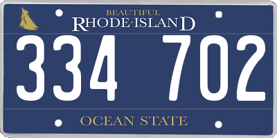 RI license plate 334702