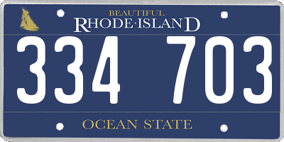 RI license plate 334703