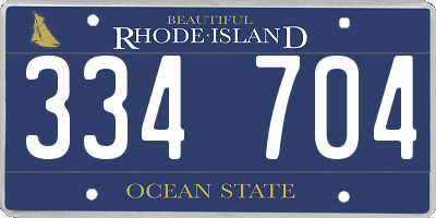 RI license plate 334704