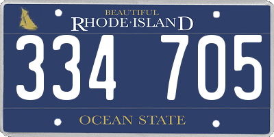 RI license plate 334705