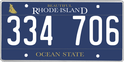 RI license plate 334706