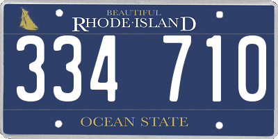 RI license plate 334710