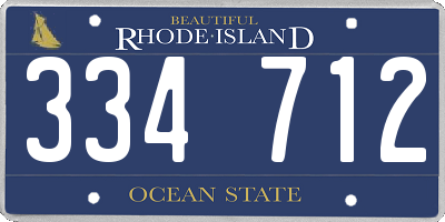 RI license plate 334712