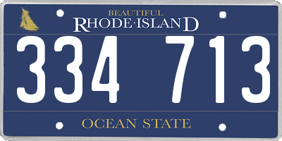 RI license plate 334713
