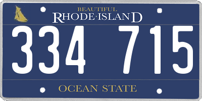 RI license plate 334715