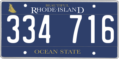 RI license plate 334716