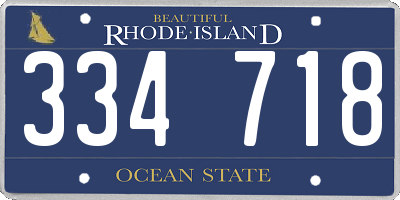 RI license plate 334718