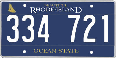 RI license plate 334721