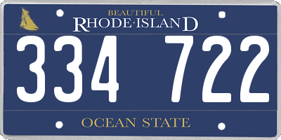RI license plate 334722