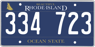 RI license plate 334723