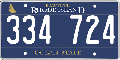 RI license plate 334724