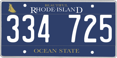 RI license plate 334725