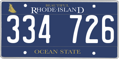RI license plate 334726