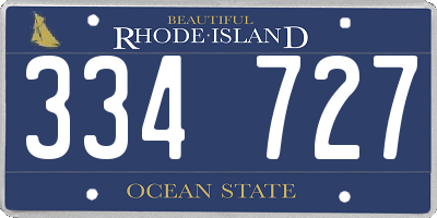 RI license plate 334727