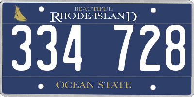 RI license plate 334728