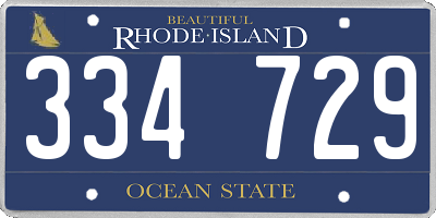 RI license plate 334729