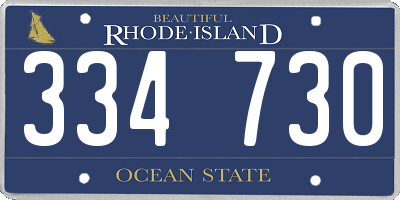 RI license plate 334730