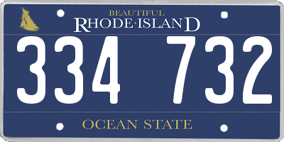 RI license plate 334732