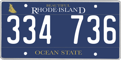 RI license plate 334736