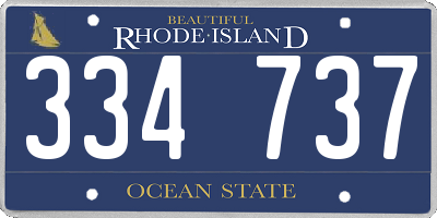 RI license plate 334737
