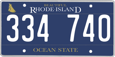 RI license plate 334740