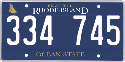 RI license plate 334745