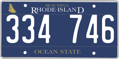 RI license plate 334746