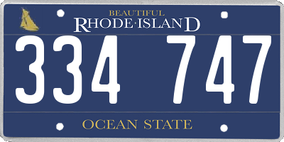RI license plate 334747