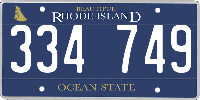 RI license plate 334749