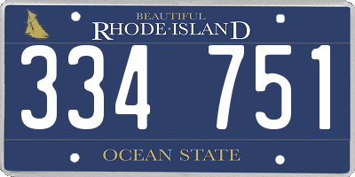 RI license plate 334751
