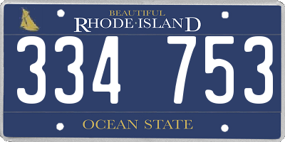 RI license plate 334753