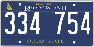 RI license plate 334754