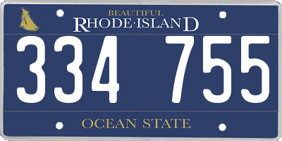 RI license plate 334755