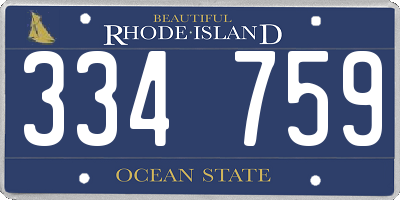 RI license plate 334759