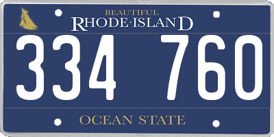 RI license plate 334760