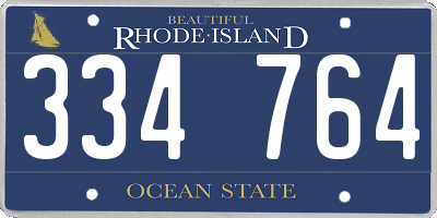 RI license plate 334764