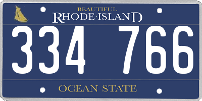 RI license plate 334766
