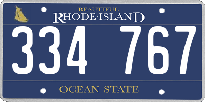 RI license plate 334767